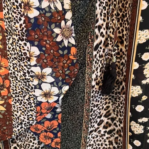 Cheetah and Floral faux wrap skirt - Picture 2 of 7